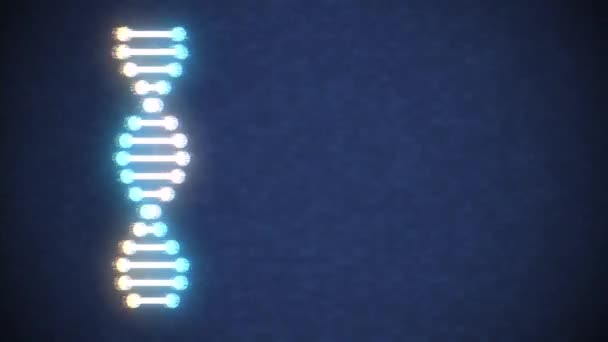 Glitched fényes DNS spirálmolekula forgatható a zajos képernyő zökkenőmentes hurok animáció háttér új minőségű gyönyörű természetes egészség cool szép állomány 4k videofelvétel — Stock videók