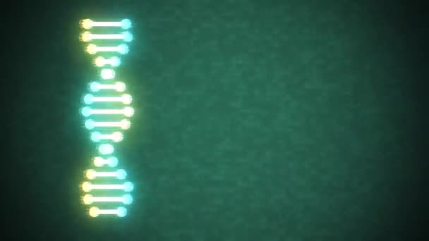 Glitched shiny DNA spiral molecule rotating on noisy screen seamless loop animation background new quality beautiful natural health cool nice stock 4k video footage — Stock Video
