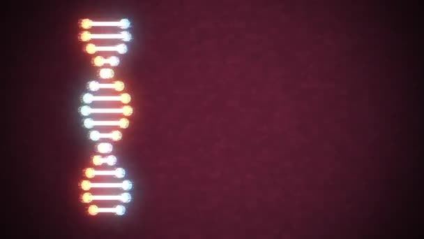 Glitched glänsande DNA spiral molekyl roterande på bullrig skärm sömlös loop animation bakgrund ny kvalitet vacker naturlig hälsa cool Nice Stock 4K videofilmer — Stockvideo