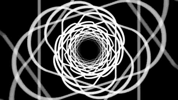 Abstrait rétro net tunnel ralenti vol dessin mouvement graphique animation arrière-plan nouvelle qualité vintage style cool belle 4k 60p stock vidéo — Video