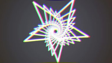 soyut retro net yıldız şekil tünel yavaş hareket uçuş gökkuşağı çizim hareketli grafik animasyon arka plan yeni kalite vintage tarzı serin güzel güzel 4k 60p stok video görüntüleri