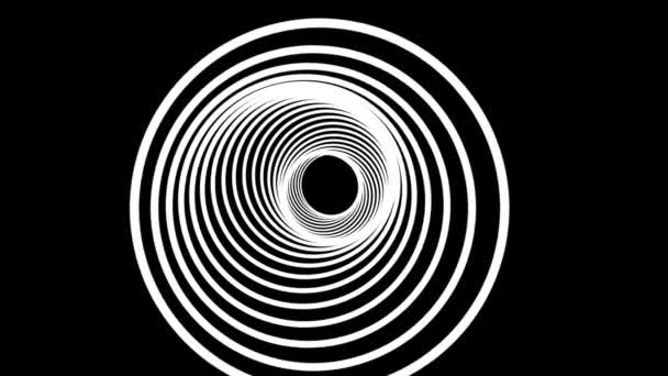 Abstrait rétro spirale tunnel lent vol dessin mouvement graphique animation arrière-plan nouvelle qualité vintage style cool belle 4k 60p stock vidéo — Video