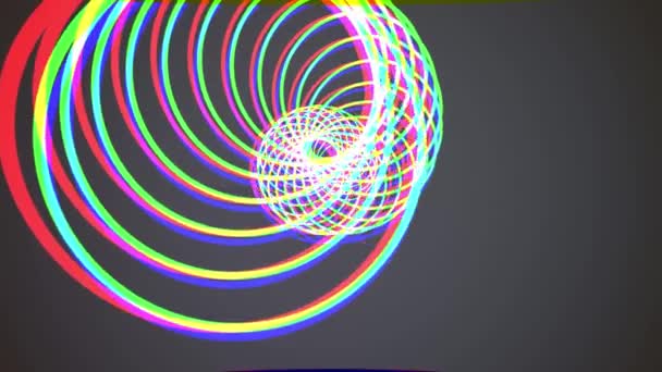 Абстрактний ретро спіральний тунель повільний колір польоту зчеплений малюнок рух графіка анімація фон нова якість старовинний стиль приємний красивий 4k 60p стокове відео — стокове відео