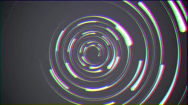 Arco iris color glitch giratorio líneas gotas fondo animación nueva calidad universal movimiento dinámico animado tecnológico colorido alegre danza música video 4k 60p material de archivo vídeo — Vídeos de Stock