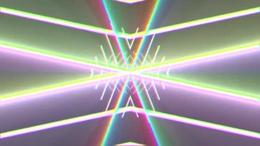 soyut neon ışıkları dönen sorunsuz döngü hareket grafik animasyon arka plan yeni kalite techno tarzı renkli serin güzel güzel 4k stok video görüntüleri