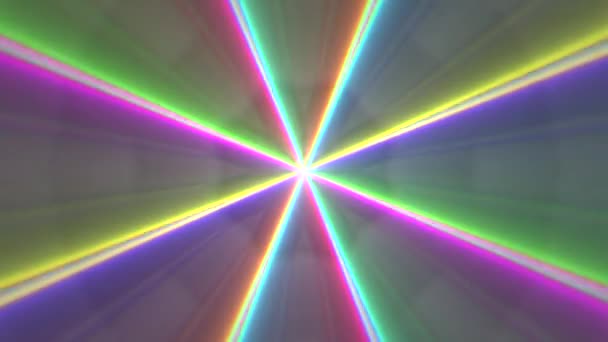 Абстрактные неоновые огни вращающиеся бесшовный цикл движения графики анимации фон новое качество техно стиль красочный прохладно красивый 4k видео — стоковое видео