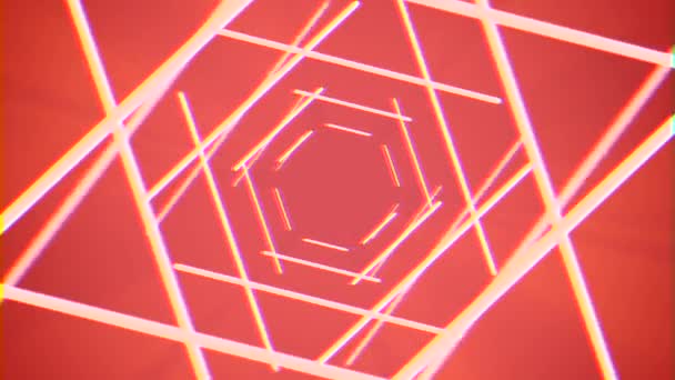 Abstract neon lines lights rotating seamless loop motion graphics animation background new quality techno style colorful cool nice beautiful 4k stock video footage — Stock Video