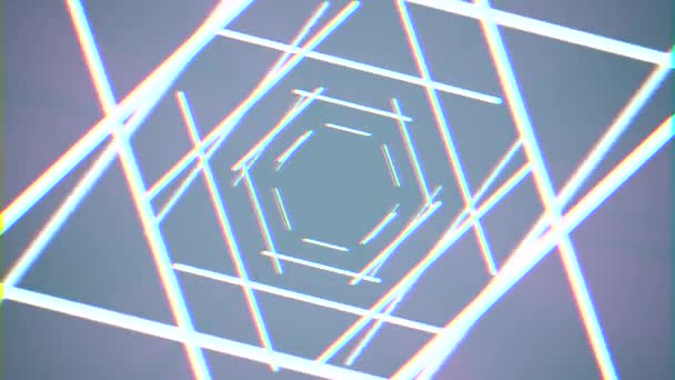 Абстрактные неоновые линии огни вращения бесшовной петли движения графики анимации фон новое качество техно стиль красочные прохладно красивые 4k видео — стоковое видео