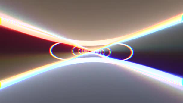 Abstrato neon curvo luzes rotativas movimento gráfico animação fundo nova qualidade techno estilo colorido legal agradável bonito 4k estoque vídeo footage — Vídeo de Stock
