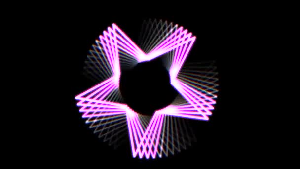 Neon star shape frame rotierende nahtlose schleife für logo animation hintergrund neue qualität universal motion dynamic animierte cool video 4k 60p footage — Stockvideo