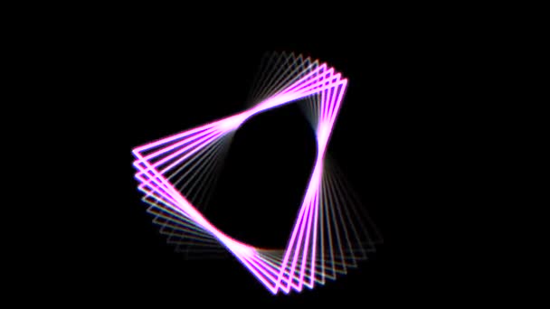 Neon triangle shape frame rotating seamless loop for logo animation background New quality universal motion dynamic animated cool video 4k 60p footage — Stock Video