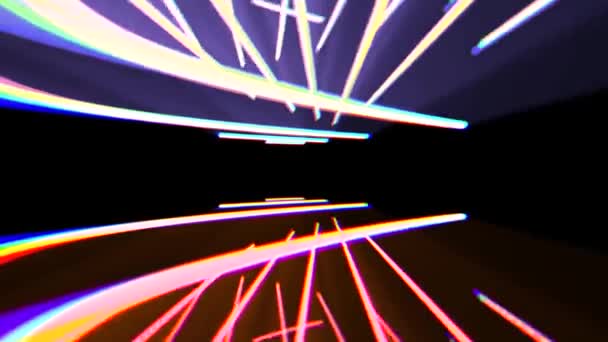 Abstract neonlichten roterende naadloze lus motion graphics animatie achtergrond nieuwe kwaliteit techno stijl kleurrijke cool mooie mooie 4k stockvideo beelden — Stockvideo