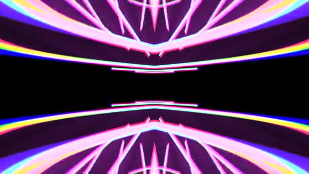 Abstracto luces de neón giratorio sin costura bucle movimiento gráficos animación fondo nueva calidad techno estilo colorido fresco bonito hermoso 4k material de archivo de vídeo — Vídeos de Stock