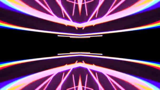 Abstrait néon lumières rotation boucle sans couture mouvement graphiques animation arrière-plan nouvelle qualité techno style coloré cool belle 4k stock vidéo — Video
