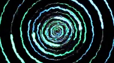 Siyah arka plan animasyon yeni kalite benzersiz dinamik doğa ışık etkisi 4k stok video görüntüleri üzerinde Yıldırım yuvarlak tünel uçuş