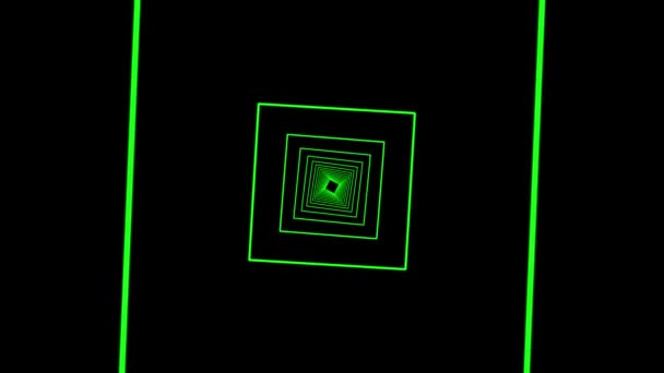 In uit vlucht door neon rib abstract lichten cyber tunnel motion graphics animatie achtergrond nieuwe kwaliteit retro-futuristische vintage stijl cool leuke mooie videobeelden — Stockvideo