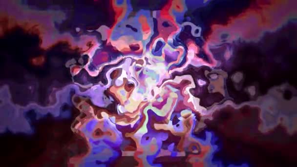 Digital turbulento arco iris color pintura salpicadura movimiento alrededor abstracto animación fondo nuevo único calidad colorido alegre hermoso movimiento dinámico 4k video stock metraje — Vídeo de stock