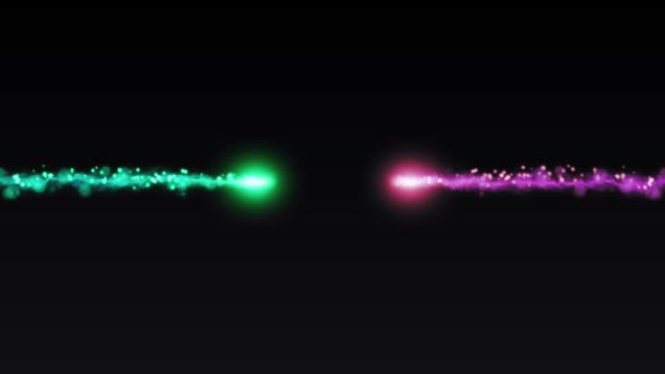 Glanzende magische deeltjes gekleurde magische bouten horisontal motion graphics voor logo animatie achtergrond nieuwe kwaliteit techno stijl kleurrijke cool mooie mooie 4k stockvideo-opnames — Stockvideo