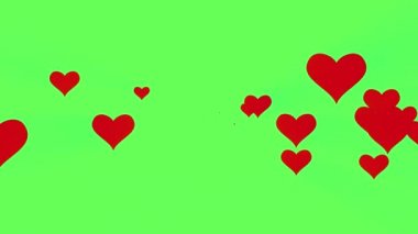 birçok kalp ler merkez bindirme animasyon yeşil ekran arka plan Yeni benzersiz kalite evrensel hareket dinamik renkli neşeli müzik tatil 4k stok video görüntüleri yayılan simge gibi şekil