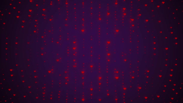 Beaucoup lumineux petit coeur forme comme icône mur animation fond Nouvelle qualité unique mouvement universel dynamique coloré joyeuse danse musique vacances vidéo — Video