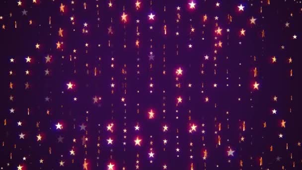 Shiny glowing blinking rotating stars wall animation background New quality universal motion dynamic animated colorful joyful holiday music 4k stock video footage — Stock Video