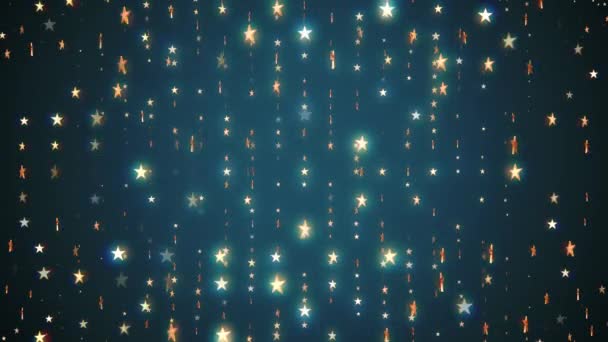 Shiny glowing blinking rotating stars wall animation background New quality universal motion dynamic animated colorful joyful holiday music 4k stock video footage — Stock Video