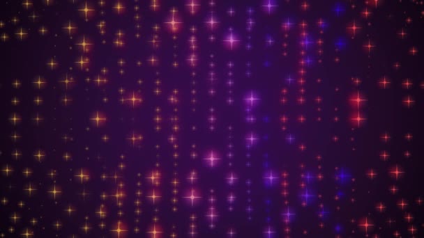 Csillogó izzó villog csillagok animáció háttér új minőségi univerzális Motion dinamikus animált színes örömteli ünnep zene 4k Stock videofelvétel — Stock videók