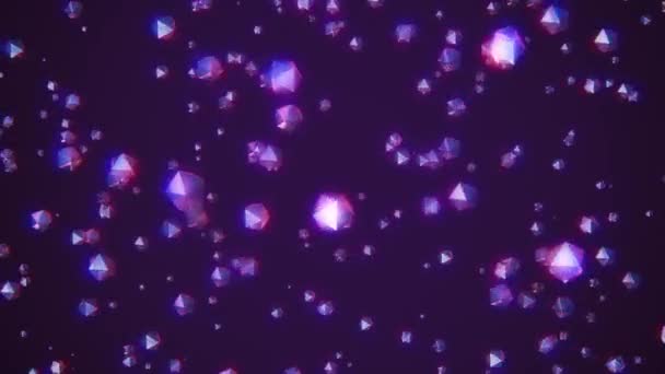 Muchos cristales brillantes que giran al azar que se desvanecen en la animación del espacio de color glamour fondo nueva calidad movimiento universal dinámico animado colorido alegre fresco 4k material de archivo de vídeo — Vídeos de Stock