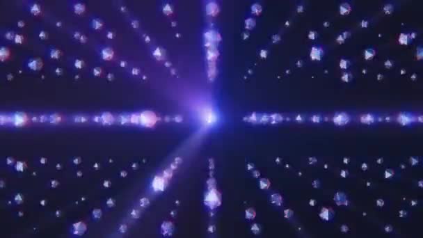 Πολλοί γυαλιστεροί κρύσταλλοι τυχαία περιστρεφόμενο ξεθώριασμα στο χρωματικό χώρο κινουμένων σχεδίων γοητεία φόντο νέα ποιότητα Καθολική κίνηση δυναμική κινουμένων σχεδίων πολύχρωμο χαρούμενο δροσερό 4K απόθεμα βίντεο υλικό — Αρχείο Βίντεο