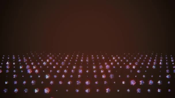 Viele glänzende Kristalle zufällige rotierende Verblassen in Farbraum Animation Glamour Hintergrund neue Qualität universelle Bewegung dynamisch animiert bunt freudig cool 4k Stock Videomaterial — Stockvideo