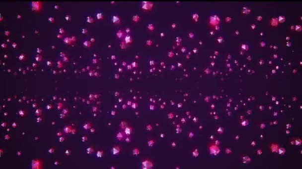 Sok fényes kristályok véletlenszerű forgó halványuló színtér animáció Glamour háttér új minőségi univerzális Motion dinamikus animált színes örömteli hűvös 4k Stock videofelvétel — Stock videók