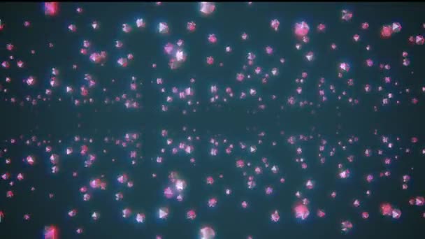 Sok fényes kristályok véletlenszerű forgó halványuló színtér animáció Glamour háttér új minőségi univerzális Motion dinamikus animált színes örömteli hűvös 4k Stock videofelvétel — Stock videók