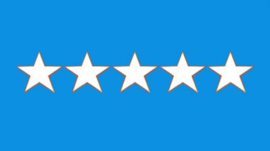 Yeşil ekran arka plan da animasyon görünen 5 yıldız sorunsuz döngü Yeni kalite evrensel hareket dinamik animasyonlu renkli neşeli tatil müzik 4k stok video görüntüleri