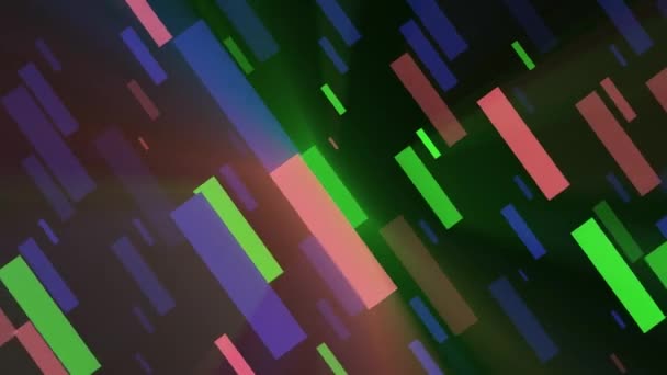 추상 다채로운 느린 회전 빛나는 사각형 배경 새로운 품질 보편적 인 운동 동적 애니메이션 화려한 즐거운 음악 4K 스톡 비디오 영상 — 비디오