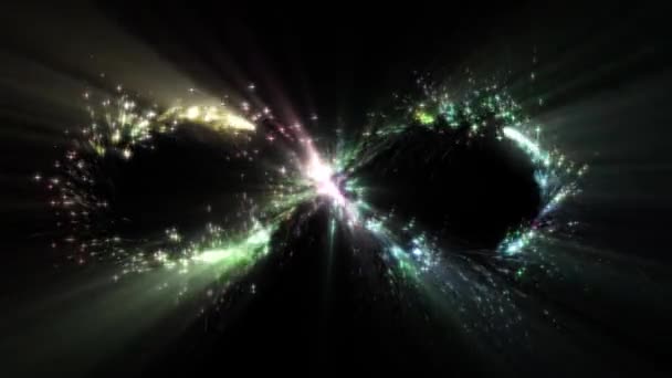 Magie wisp infinité arc-en-ciel brillant superposition particule boucle motion graphiques pour logo animation fond nouvelle qualité coloré cool belle 4k stock vidéo — Video