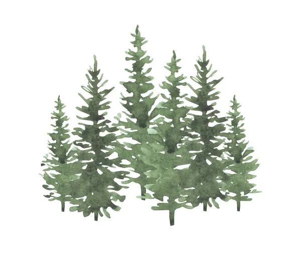 Weihnachtsbäume Aquarell Hand Gezeichnet Nahtlose Hintergrund Textur