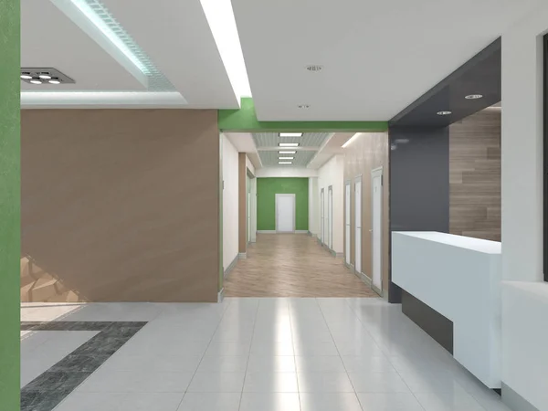 Kliniğin iç kısmı. 3B render.