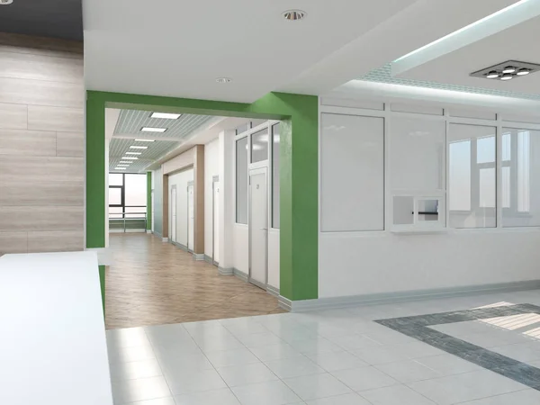 Kliniğin iç kısmı. 3B render. — Stok fotoğraf