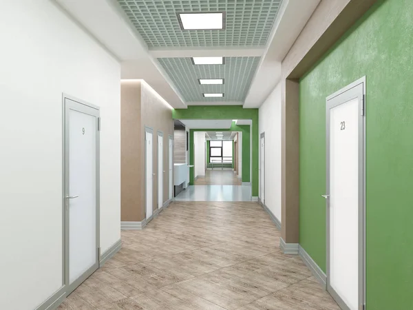 Kliniğin iç kısmı. 3B render. Stok Resim