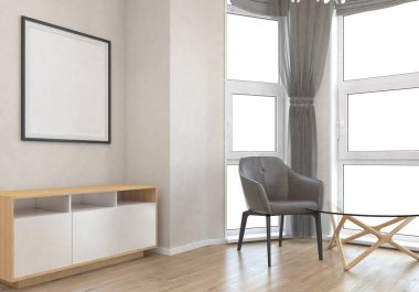 Evin modern merdivenleri. 3d render.