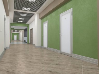 Kliniğin iç kısmı. 3B render.