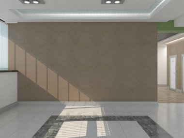 Kliniğin iç kısmı. 3B render.