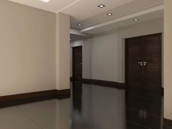 Interior público 3d render — Fotografia de Stock