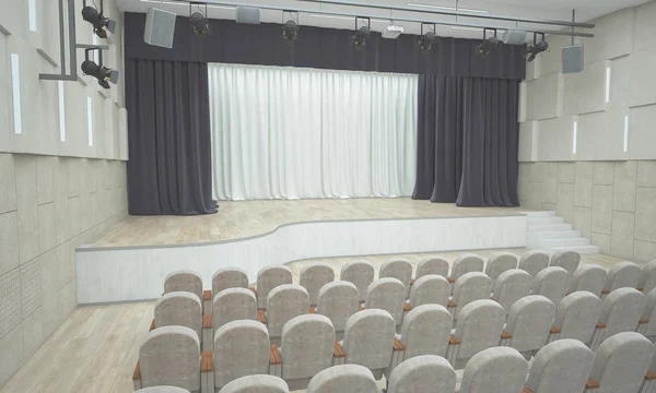 Sala de concertos. Renderização 3D — Fotografia de Stock