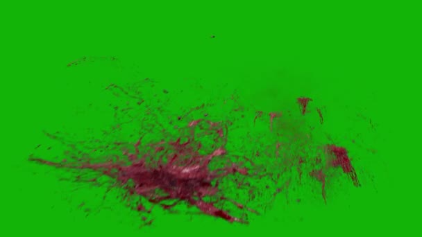 血液爆発高品質アニメーショングリーンスクリーン4K 簡単に編集可能なグリーンスクリーンビデオ 高品質のベクター3Dイラスト トップの選択 緑のスクリーンの背景 — ストック動画