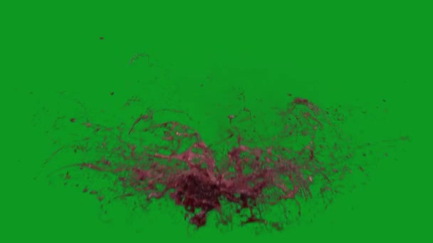 Explosión Sangre Pantalla Verde Animada Alta Calidad Vídeo Pantalla Verde — Vídeos de Stock