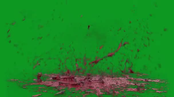 Blood Explosion Zem Vysoce Kvalitní Animované Zelené Obrazovky Snadné Editovatelné — Stock video