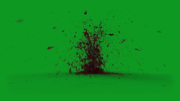 Blood Explosion Gemalen Hoge Kwaliteit Geanimeerd Groen Scherm Gemakkelijk Bewerkbare — Stockvideo