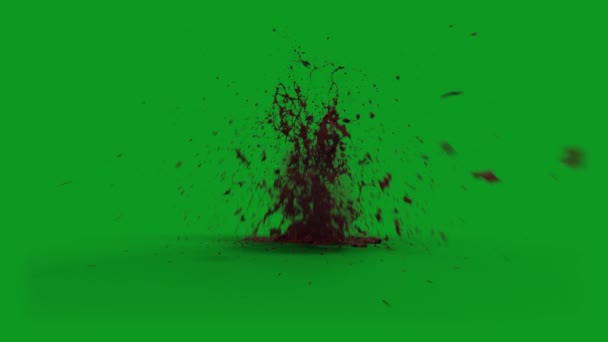 Blood Explosion Ground High Quality Animated Green Screen Easy Editable — Stock Video