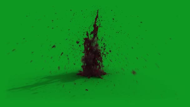 Blood Explosion Gemalen Hoge Kwaliteit Geanimeerd Groen Scherm Gemakkelijk Bewerkbare — Stockvideo